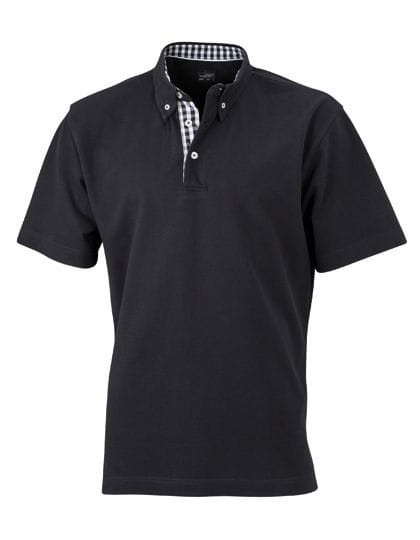 Men`s Plain Polo Black / Black / White