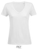 Women´s Flowy V-Neck T-Shirt Motion White