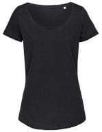 Sharon Oversized Slub Crew Neck Women Black Opal