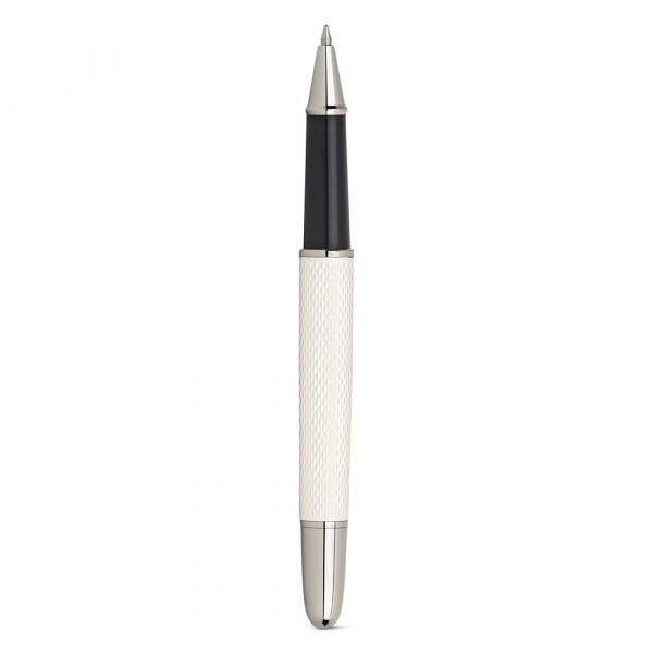 ROYAL. Schreibset mit Tintenroller und Kugelschreiber aus Metall Weiß