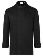 Langarm Überwurf-Kochhemd Basic Black (ca. Pantone Black 6 C)
