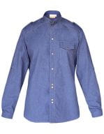 Kochhemd Jeans-Style Vintage Blue (ca. Pantone 2108C)