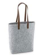 Premium Felt Bag Grey Melange / Tan