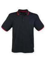 Mens Coolplus® Short Sleeved Tipped
Polo Shirt Black / Red