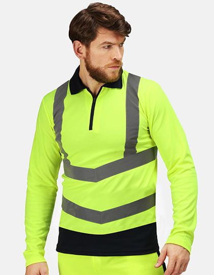 Pro Hi-Vis Long Sleeve Polo Shirt