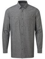 Men`s Organic Chambray Fairtrade Long Sleeve Shirt Grey Denim (ca. Pantone 425)