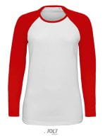 Women`s Milky Long Sleeve T-Shirt White / Red