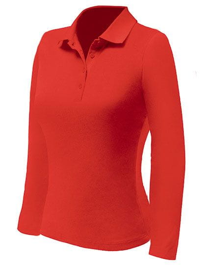 Woman Longsleeve Polo Red