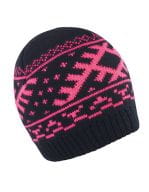 Nordic Knitted Hat Black / Hot Pink