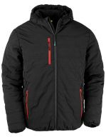 Recycled Black Compass Padded Winter Jacket Black / Red