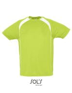 Men`s T-Shirt Match Apple Green / White