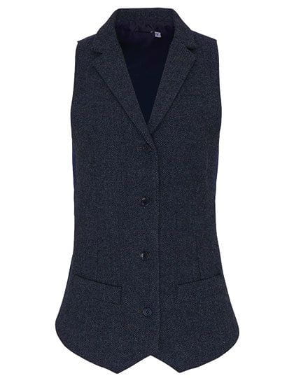 Ladies Herringbone Waistcoat Navy (ca. Pantone 2766)