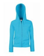 Ladies Premium Hooded Sweat Jacket Azure Blue