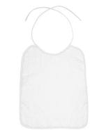Piped Border Baby Bib Velour White Piped Border Baby Bib Velour White