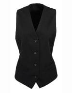 Ladies` Lined Polyester Waistcoat Black