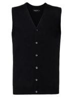 Men`s V-Neck Sleeveless Knitted Cardigan Black