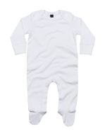 Baby Organic Sleepsuit with Scratch Mitts White