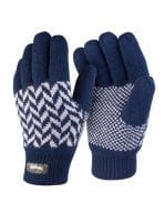 Pattern Thinsulate Glove Navy / Grey