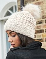 Popcorn Faux Fur Pop Pom Beanie