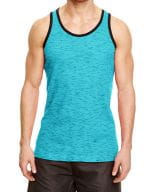 Injected Slub Tank Top Blue (Black Heather)