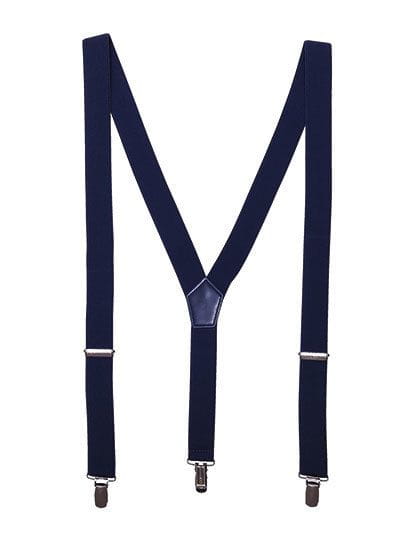 Clip On Trousers Braces / Suspenders Navy