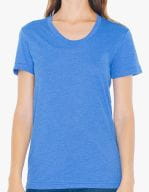 Women`s Poly-Cotton Crew Neck T-Shirt Heather Lake Blue