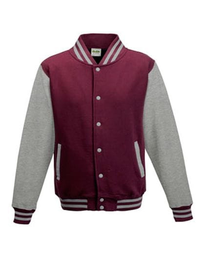 Kids` Varsity Jacket Burgundy / Heather Grey