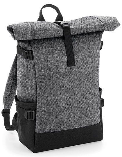 Block Roll-Top Backpack Grey Marl / Black