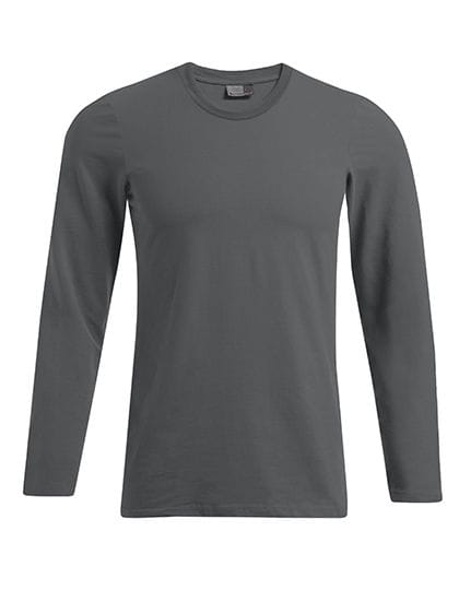 Men`s Slim Fit-T Longsleeve Steel Grey (Solid)