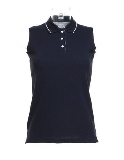 Women`s Classic Fit Proactive Sleeveless Polo Navy / White