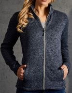 Women`s Knit Fleece Jacket C+ Heather Blue