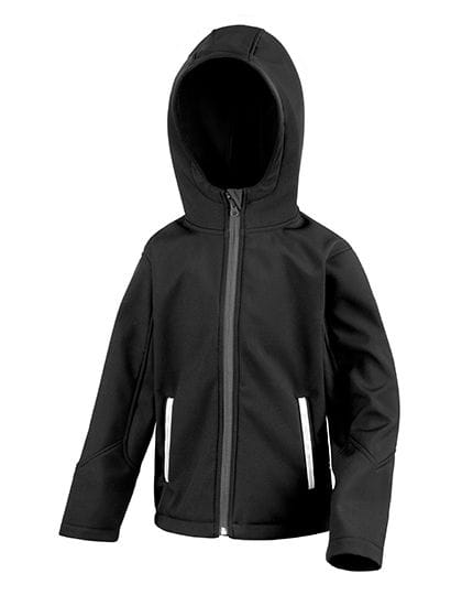 Junior Hooded Soft Shell Jacket Black / Grey