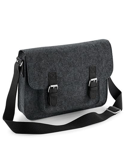 Premium Felt Satchel Charcoal Melange / Black