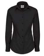 Poplin Shirt Black Tie Long Sleeve / Women Black