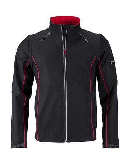 Men`s Zip-Off Softshell Jacket Black / Red