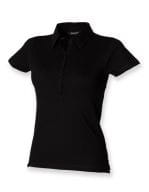 Women`s Short Sleeved Stretch Polo Black
