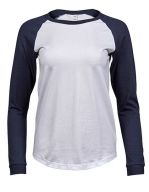 Womens Baseball Tee White / Navy