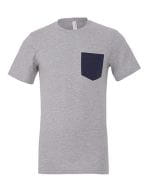 Men`s Jersey Short Sleeve Pocket Tee Athletic Heather / Navy