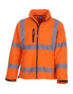 High Visibility 2 Bands & Braces Softshell Jacket Hi-Vis Orange