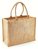 Shimmer Jute Shopper Natural Gold