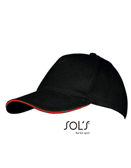 Five Panels Cap Long Beach Black / Red