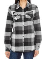 Women`s Woven Plaid Flannel Shirt Black Check