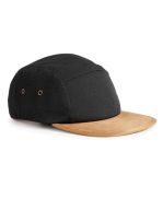 Suede Peak 5 Panel Cap Black