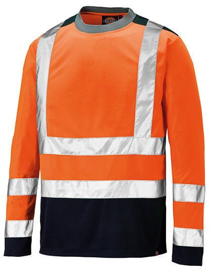 Long Sleeve Two Tone High Visible T Orange / Navy