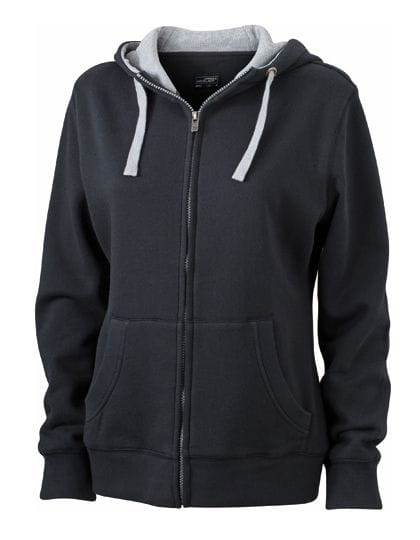 Ladies` Lifestyle Zip-Hoody Black / Grey Heather