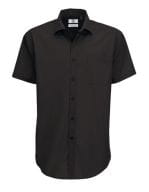 Poplin Shirt Smart Short Sleeve / Men Black