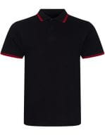 Stretch Tipped Polo Black / Red