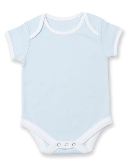 Contrast Baby Bodysuit White / Pale Blue