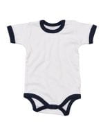 Baby Ringer Bodysuit White / Nautical Navy