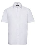 Men`s Short Sleeve Classic Pure Cotton Poplin Shirt White